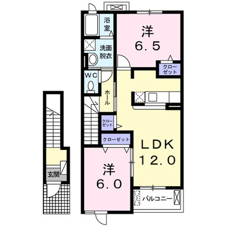 シェーヌⅠの物件間取画像